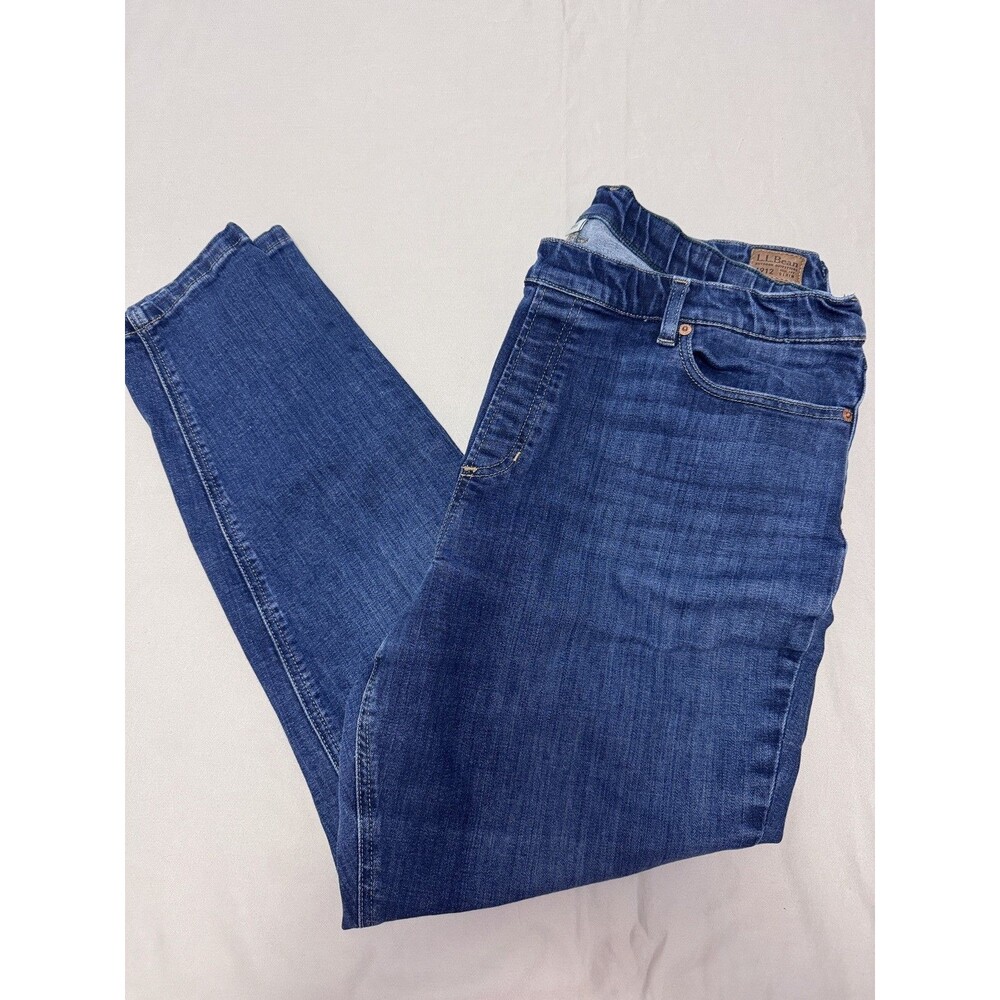 LL Bean Pull On Jeans Womens 18W Skinny Leg Favorite BeanFlex Stretch Denim